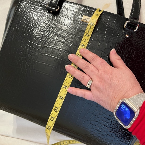 KATE SPADE ♠️ LARGE BRISTOL DRIVE CROCODILE ELISSA IN BLACK NWT - Picture 2 of 15